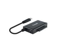 TooQ TQHDA-01A - Adattatore da USB 3.0 USB-A a SATA per dischi rigidi da 2,5" e 3,5", con alimentazione, nero