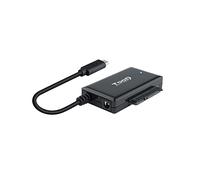 Tooq TQHDA-02C - Adattatore da USB 3.0 USB-C a SATA per dischi rigidi da 2,5" e 3,5", con alimentazione, nero