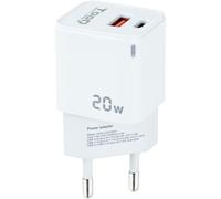 TooQ TQWC-QCPD20WT Caricatore da muro doppio USB-C/USB 2.0 20W Bianco