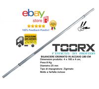Toorx Bilanciere cromato 180 cm chiusura a vite incluse BCV-180 25 mm homefitnes