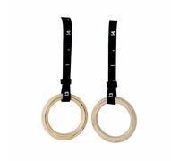 Toorx Coppia Anelli Da Ginnastica Legno Faggio Cinghie Nylon Regolabili Nero