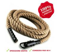 Toorx Fune da arrampicata 5 mt AHF-153 canapa intrecciata impugnature e gancio