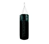 Toorx Sacco Boxe Evo in ecopelle peso 40kg con 4 catene e gancio 130x33cm Nero