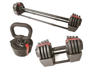 Toorx Set 3 in 1 Manubrio Bilanciere e Kettlebell a Carico Regolabile 1-18 kg