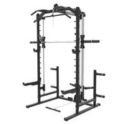 Toorx WLX-90 [Smith Machine Power Rack Stazione Sollevamento Pesi] Multifunzionale con Cavi Pulley Lat Machine Squat Rack Chin Up Barra Tricipiti Allenamento Forza Casa Palestra