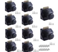 TOOSOAR 10 Pezzi Pulsante Chiusura a Scatto,con Vite e Piastra di Riscontro,Per Porta, Armadio, Camper, Yacht, Nave (Nero)
