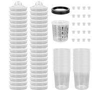 TOOSOAR 600ML Kit Tazza Paint Mix per Pistola Spruzzo Vernice, Tazza di Miscelazione con 50 Inserti per Tazze e Coperchi