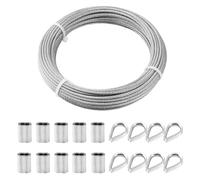 TooTaci Corda metallica da 3 mm, cavo metallico in acciaio inossidabile da 3 mm, cavo metallico resistente da 3 mm/20 m