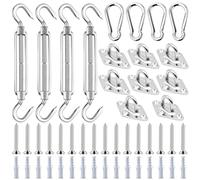 TooTaci Kit hardware per vele parasole da 12,7 cm per installazione di parasole triangolari, tenditori in acciaio inox per vela ombreggiante, set di fissaggio per veranda, giardino all'aperto