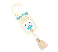 Tooth Fairy Hanger, Tooth Fairy Holder - Contenitore di contenitori per denti da latte con soldi, in legno incoraggiare souvenir con borsa per la decorazione della stanza