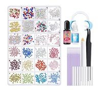 Tooth Gem - Kit di gemme per denti | Ringe per dentazione | Con una penna forte | Remover Gemme | 9 Pulizia del cotone con effetto cotone | 12 applicatore per pennelli | Decorazioni di riparazione