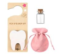 Tooth Holder Bag, Teeth Keepsake Pouch, 26.5/16/4.3 Inches, Kids Souvenir Saver Bags, Soft Fabric Memory Organizer for Container Bedroom Display, Gift Giving, Pink and Blue
