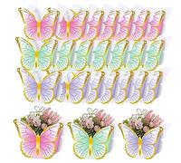 Toothbace 24 Pezzi Centrotavola a Nido d'Ape con Farfalla Primaverile Estiva Centritavola con Farfalla Viola Rosa ad Ciano Decorazioni da Tavola per Festa di Compleanno a Tema Farfalla Baby Shower