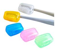 Toothbrush Caps, 5-Piece Dustproof Toothbrush Head Case, PP Material, Electric Storage Holder, Travel Protector, For School, Church, Business Trips, 1 Set Multicolor,3.7x2.3x2cm