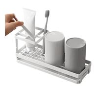 Toothbrush Holder with Drainage 4 Slots Rustproof Metal with Drainage