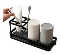 Toothbrush Holder with Drainage 4 Slots Rustproof Metal with Drainage
