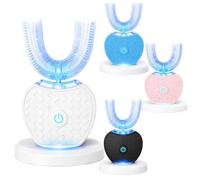 Toothbrush, Spazzolino Sonico 360° Con Pulizia Automatica, Spazzolino Elettrico Sonico Wireless a Ultrasuoni for Bambini E Adulti, Testina in Silicone Alimentare (Rosa)