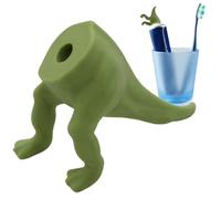Toothpaste Squeezer Cap - Silly Bathroom Gadget, Prank Toy Cap, Fun Toothpaste Lid | Dinosaur Pooping Silicone Topper Design, Reusable Self-Sealing Animal Squeezer Toothpaste Cover For Family, Friends