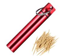 Toothpick Holder For Purse, Small Portable Aluminium Alloy Pocket Toothpick Container With Keychain, Waterproof Ţoothpick Storage Case For Travel, Picnic, Camping, Restaurant & Office