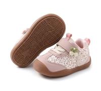 TootyTots Scarpe primi passi per bambini e bambine, leggere, con suola in gomma antiscivolo, traspiranti, suola morbida, ampia camera per bambini, interni ed esterni, K176 Rosa, 19 EU