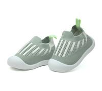 TootyTots Scarpine primi passi per bambine e ragazzi di età compresa tra 6 e 36 mesi, con materiale morbido a maglia e suola in gomma antiscivolo, A verde., 2-3 anni