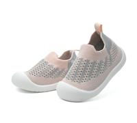 TootyTots Scarpine primi passi per bambine e ragazzi di età compresa tra 6 e 36 mesi, con materiale morbido a maglia e suola in gomma antiscivolo, A rosa., 6-12 mesi