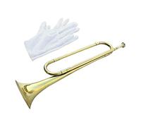 TOOYFUL Stile antico BB Bugle Ottone giallo Portatile con guanti 47 cm Tromba Corno di cavalleria per principianti Band Orchestra Regali musicali Facile da
