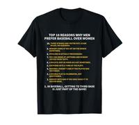 Top 10 Motivi per Cui Gli Uomini preferiscono Il Baseball Piuttosto Che la Maglietta Divertente delle Donne Maglietta