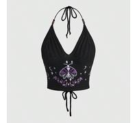 Top a canotta boho con motivi di falene, sole, luna e stelle, lavorato a maglia e decorato con perline, adatto all'estate per le donne L,M,S,XSMaglieria