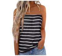 Top a fascia lunga da donna senza spalline elastico per vacanze top a tubo a righe alla moda abiti senza schienale per notte fuori comodo fuori spalla data notte bustier spiaggia
