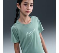 Maglietta per ragazze Nike Kids One Fitted Dri-Fit Short Sleeve - cannon /white - Verde (S)