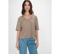 Top a maniche corte con scollo a V VIOLON Verde S Tinta unita