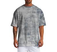 Top a maniche corte da uomo Activewear Camicia da uomo estiva moda stampata collare rotondo fresco sciolto manica corta comoda maglietta leggera per sport indoor outdoor vita quotidiana, G, 3XL