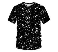 Top a maniche corte da uomo Activewear Camicia da uomo unisex 3D alla moda stampata camicie per adulti Top a maniche corte per sport indoor outdoor vita quotidiana, bianco, L