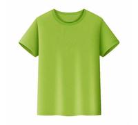 Top a Maniche Corte per Bambini, Magliette a Maglia Morbida e Comoda, T-Shirt Casual alla Moda per la Spiaggia, T-Shirt per Bambini Estivi, Verde, 4-5 Anni
