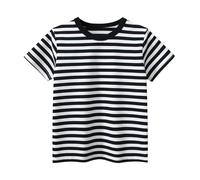 Top a maniche corte per: magliette comode ed eleganti per e ragazze, perfette per la primavera e gli uomini neri, Nero , 3-4 Anni