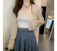 Top A Maniche Lunghe In Maglia Con Collo Intrecciato Per Abito Mela Sottile