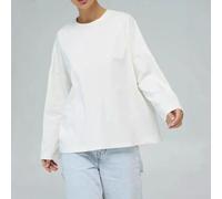 Top a maniche lunghe in tinta unita da donna, in poliestere, lunghezza regolare, camicetta casual, adatta per la vita quotidiana, le vacanze, l'uso a casa e tutto l'anno (XL bianco)