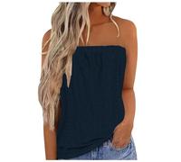 Top a tubo da donna Top senza schienale Casual Spiaggia Gilet senza spalline Camicette larghe elasticizzate senza maniche Camicette estive traspiranti senza maniche Camicetta leggera Hollow Out