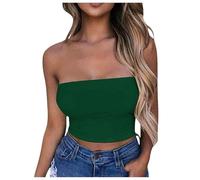 Top a tubo sportivo da donna 2025 Canotta senza spalline Carino Top a fascia Y2K Abiti senza schienale Club Off Spalle Date Abiti da notte Festa Off The Shoulder Tube Top Trendy Night Out, Verde, XL
