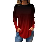 Top a tunica a maniche lunghe da indossare con leggings da donna UK colore sfumato camicette da donna camicette larghe maglioni a maniche lunghe magliette Y2K vestiti pullover top vestiti per le