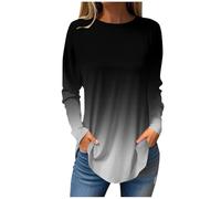 Top a tunica a maniche lunghe da indossare con leggings da donna UK colore sfumato camicette da donna camicette larghe maglioni a maniche lunghe magliette Y2K vestiti pullover top vestiti per le