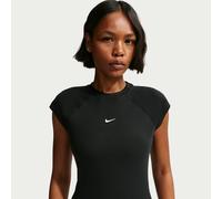 Top aderente a manica corta e costine Nike Chill Knit - Donna - Nero XXL (IT 56-58)