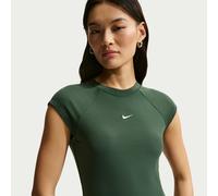Top aderente a manica corta e costine Nike Chill Knit - Donna - Verde XXL (IT 56-58)
