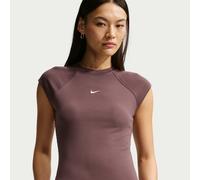 Top aderente a manica corta e costine Nike Chill Knit - Donna - Viola XL (IT 52-54)