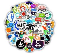⭐Top adesivi ! ⭐ Lotto di 50 Adesivi Informatica Geek - Stickers Vinili - Non Volgari di Alta Qualità - Fashion, Stile, Bomb - Personalizzazione Computer, Laptop, Valigie, Moto, Bici, Skateboard ...