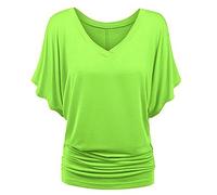 Top Allentato Fashion Plus Fold T-Shirt Batwing Donna Manica Lunga Taglia Scollo a V Orlo Taglie Forti Mini Abito Inverno
