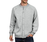 Top autunnali leggeri da uomo giacca casual 2025 da uomo tinta unita casual a maniche lunghe collo alto giacca sportiva ampia Outwear per escursioni all'aperto lavoro passeggiate abiti caldi, Cenere
