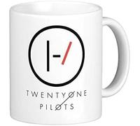 Top Banana Gifts 21 Pilots Twenty One Band Duo USA Music Merchandise Rosso Blu Nero Blurryface Logo Divertente Umorismo Lavoro Caffè Tè Regalo Novità Ufficio Boss Ceramica Tazza Bianca 311,8 Once