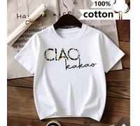 Top bianco a maniche corte da bambina, pullover basic primavera/estate, stile corto, stampa fantasia, ropa niña, top niña, camisetas, tops, conjunto niña, camiseta manga larga niña, camisa blanca niña